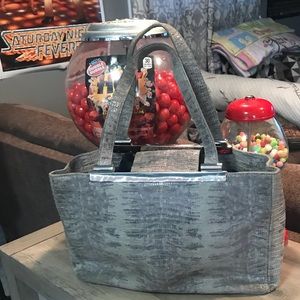 COPY - Michael Kors Grey lizard embossed tote bag